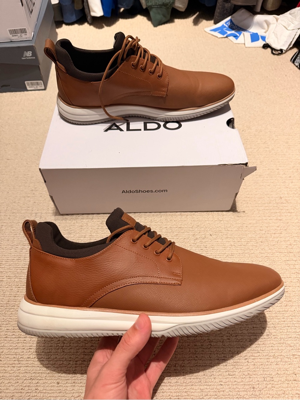 ALDO Men’s Tan-Brown Casual Lace-Up Sneakers